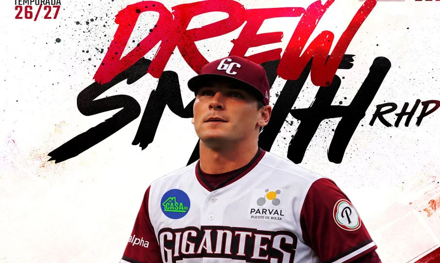 Los Gigantes del Cibao anunciaron la contratación del relevista derecho estadounidense Drew Smith